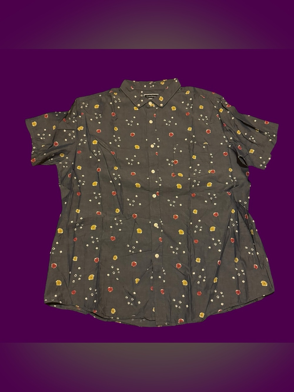 The Club Room Men’s Floral Print Button Up Down Shirt Business Casual Summer